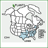 Distribution of Lespedeza ×neglecta Mack. & Bush (pro sp.) [stuevei × virginica]. . 