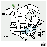 Distribution of Lespedeza ×simulata Mack. & Bush (pro sp.) [capitata × virginica]. . Image Available. 