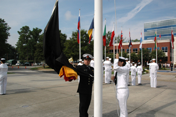 Headquarters HQ SACT, the only NATO strategic command located in North America, celebrated Belgium National Day 21 July with a flag raising Credit: NATO