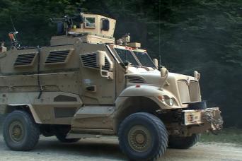 Soldiers from the 173rd Airborne Brigade Combat Team are the first in Europe to use MRAPs as part of their mission rehearsal exercise in August and September at the 7th Army Joint Multinational Training Command's Hohenfels Training Area.