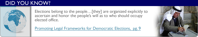 Did you Know: Elections belong to the people…[they] are organized explicitly to ascertain and honor the people's will as to who should occupy elected office.