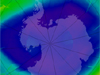 Ozone hole as shown by Sept. 10, 2009, satellite data