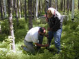 Taking soil samples