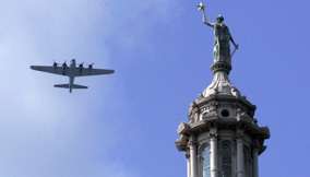 Plane Buzzes State Capitol