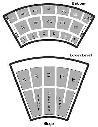 Seating Chart Map of the City Bank Auditorium