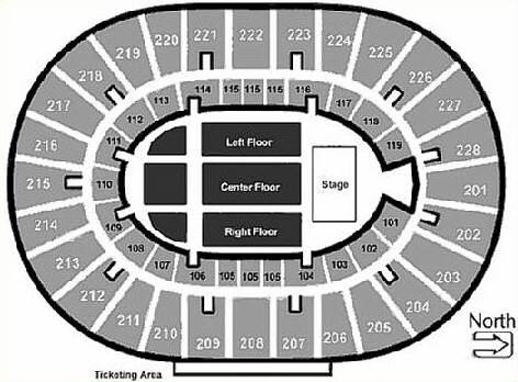 Seating Chart Map of the City Bank Coliseum