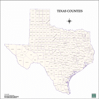 Texas Counties with gray text