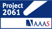 Project 2061 (banner, blue background with white comet representation)