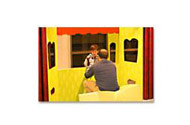 Father and son playing in KidsLab Theater