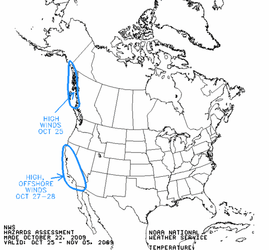 United States Temperature and Wind Hazards