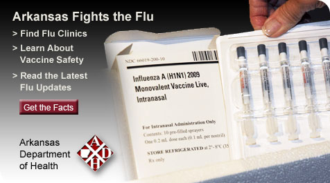 Arkansas Department of Health flu information.