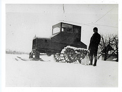 Unidentified rural letter carrier with modified Model-T Ford by Smithsonian Institution