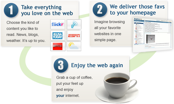 We take everything you love and put it on your homepage so you can enjoy the web again.