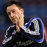 Chelsea’s John Terry warms up before the Barclays Premier League match at Turf Moor, Burnley.