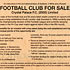 Advert showing the sale of Crystal Palace football club