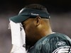 ARLINGTON, TX - JANUARY 9:  Quarterback Donovan McNabb #5 of the Philadelphia Eagles wipes his face from the sideline in the second quarter against the Dallas Cowboys during the 2010 NFC wild-card playoff game at Cowboys Stadium on January 9, 2010 in Arlington, Texas.