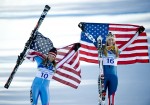 Julia Mancuso, izq. y Linsey Vonn, der. consiguieron plata y oro. (AP)