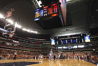Cowboys Stadium added basketball to its list of sports that it has hosted on Saturday.