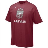 Nike 2010 Winter Olympics Team Latvia Maroon Hockey T-shirt