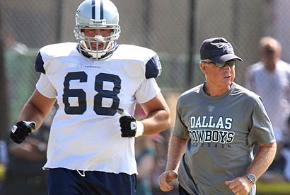 Doug Free (left) should replace injured Marc Colombo on the Cowboys' offensive line, writes Jean-Jacques Taylor.