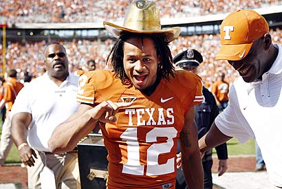 Earl Thomas (12) played two seasons for the Texas Longhorns.