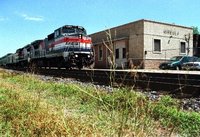 The westbound Amtrak train pulls into the historic Mineola station in Mineola, Texas. Leaders in the community have fought hard to keep the train which has pulled out of similar communities in Texas.