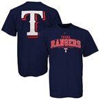 Nike Texas Rangers Youth Navy Blue Arched Date T-shirt