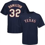 Majestic Texas Rangers #32 Josh Hamilton Royal Blue Player T-shirt