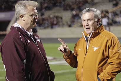 Mike Sherman of Texas A&M and Mack Brown of Texas produced one of the more exciting games of the Big 12 season.