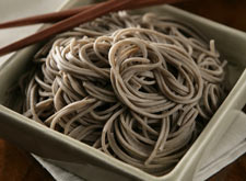 Soba Noodles. Buckwheat Noodles with dipping sauce