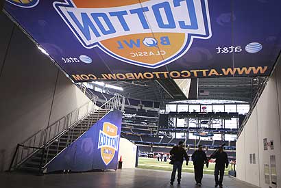 Cowboys Stadium will host its fourth college football game today with the AT&T Cotton Bowl Classic.