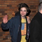 Robert Pattinson waves to fans in New York City on March 2, 2010