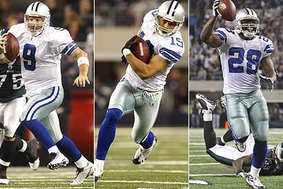 Tony Romo (left), Miles Austin (center) and Felix Jones are beginning to resemble the Cowboys' triplets of the '90s, writes Tim Cowlishaw.