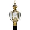 BrassGUARD Collection Polished Brass 3-Light Post Lantern