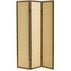 70.5 in. H x 52.25 in. W Honey Wood and Bamboo 3-Panel Room Divider