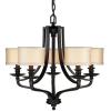 5-Light Oil Rubbed Bronze Chandelier Fabric Shades