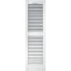 15 in. x 52 in. Louvered Shutters Pair #001 White