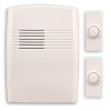 Wireless Battery Operated Off-White Door Chime Kit With 2 Push Buttons