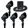 Low Voltage 20-watt Outdoor Black Flood Light 4-Piece Kit