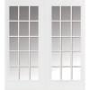 72 in. x 80 in. White Steel Pre-hung Left-Hand Inswing 15-Lite Patio Door