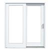 59-1/4 in. x 79-1/2 in. Composite White Right-Hand Sliding Patio Door with Woodgrain Interior