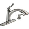Linden Single-Handle Pull-Out Sprayer Kitchen Faucet in Stainless Steel with Soap/Lotion Dispenser