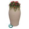 60 Gal. WaterUrn Decorative Urn Rain Barrel Kit with Integrated Planter, Sandstone