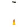 1-Light 72 in. Hanging Frosted Amber Glass Pendant