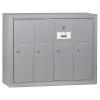 4 Door Vertical Mailbox - Aluminum Finish - Surface Mounted - USPS Access