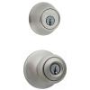 690 Polo Entry Knob and Single Cylinder Deadbolt Combo Pack Satin Nickel