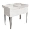 40 in. x 24 in. Double Bowl Utility Tub in White