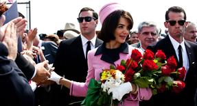 Katie Holmes is shown in a promo shot of 'The Kennedys.' | AP Photo/ReelzChannel