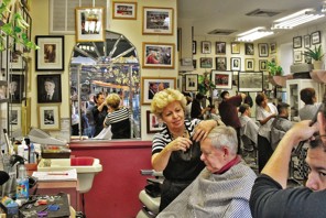 Dupont Circle barber shop in Novermber.