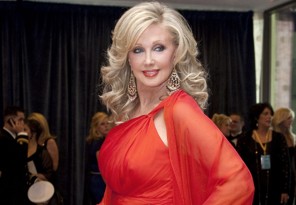 Actress Morgan Fairchild arrives for the White House Correspondents' Association (WHCA) dinner in Washington, D.C., U.S., on Saturday, Aprill 30, 2011. The dinner raises money for WHCA scholarships and honors the recipients of the organization's journalism awards. Photographer: Joshua Roberts/Bloomberg *** Local Caption *** Morgan Fairchild
